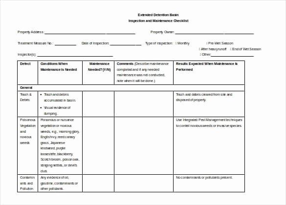 Facility Maintenance Plan Template Beautiful 7 Facility Maintenance Checklist Templates Excel Templates