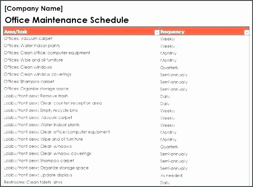 Facility Maintenance Plan Template Best Of 5 Year Maintenance Plan Template