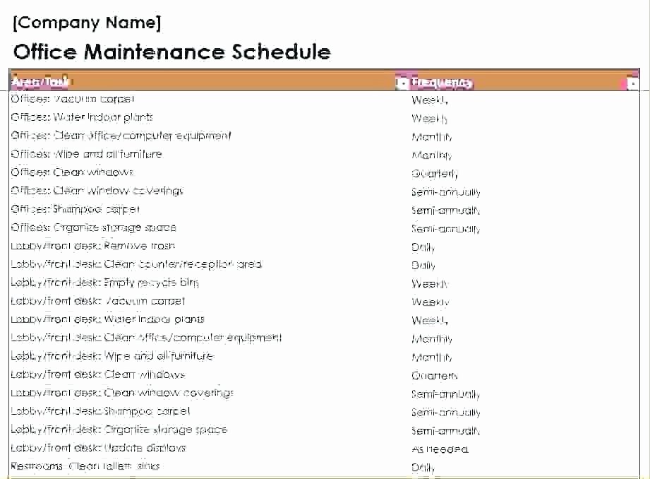 Facility Maintenance Plan Template Inspirational Facility Maintenance Plan Template