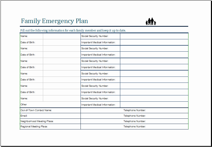 Family Emergency Preparedness Plan Template Lovely Family Emergency Plan Template Ms Excel