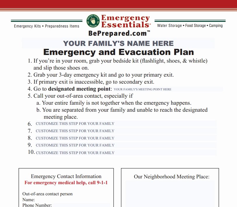 Family Emergency Preparedness Plan Template New Create A Family Emergency Plan In 10 Minutes or Less