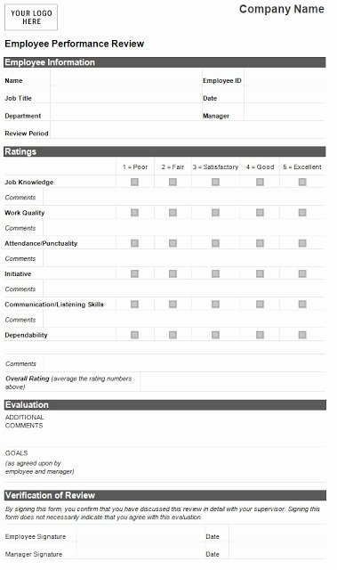 Feedback form Template Word Awesome Employee Performance Evaluation form Template Sample