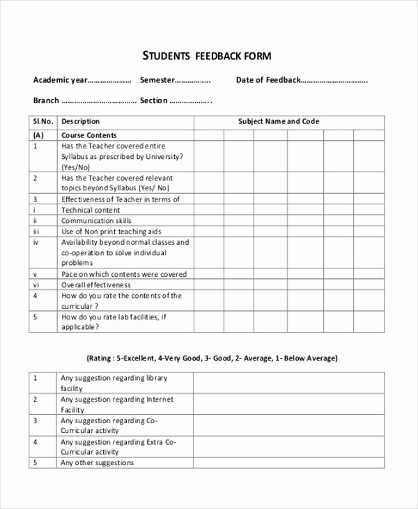 Feedback form Template Word Awesome Sample Feedback form In Word 11 Examples In Word