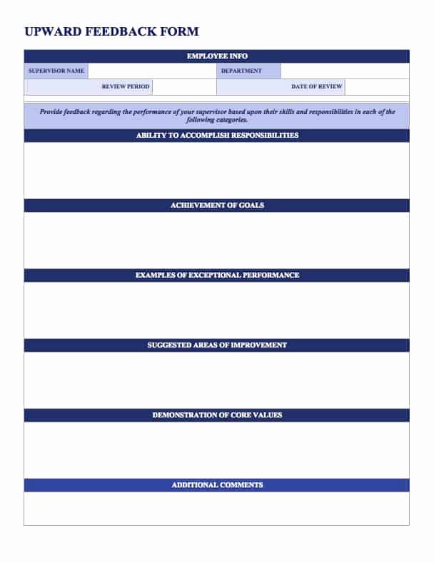 Feedback form Template Word Best Of Free Employee Performance Review Templates Smartsheet