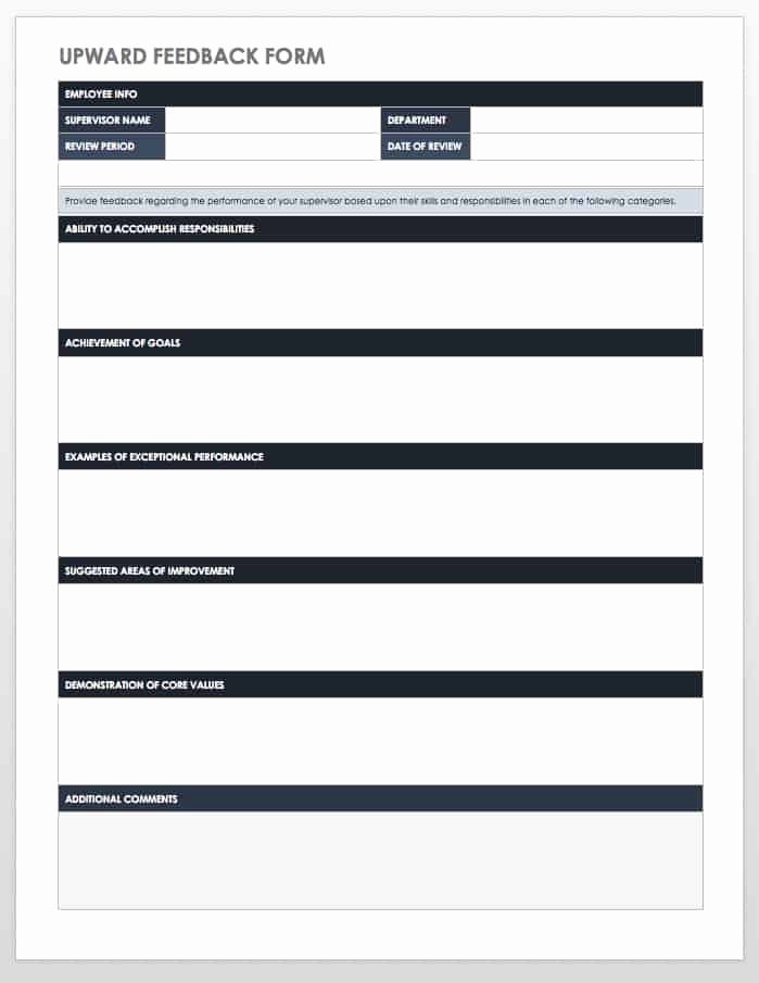 Feedback form Template Word Inspirational Free Employee Performance Review Templates