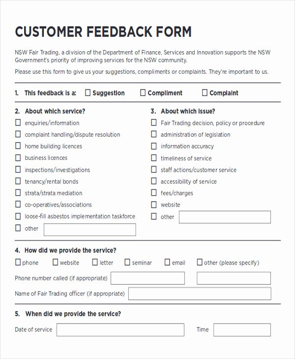 Feedback form Template Word New Sample Client Feedback form In Word 8 Examples In Word