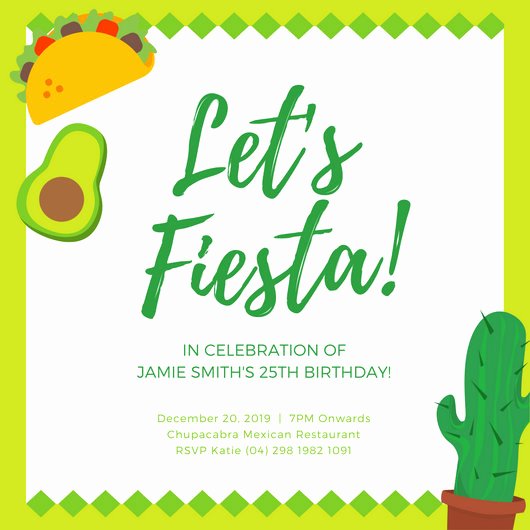 Fiesta Party Invitation Template Awesome Customize 73 Fiesta Invitation Templates Online Canva