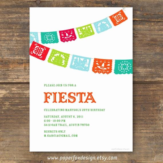 Fiesta Party Invitation Template Awesome Fiesta Party Invitation Printable by Paperfoxdesign On Etsy