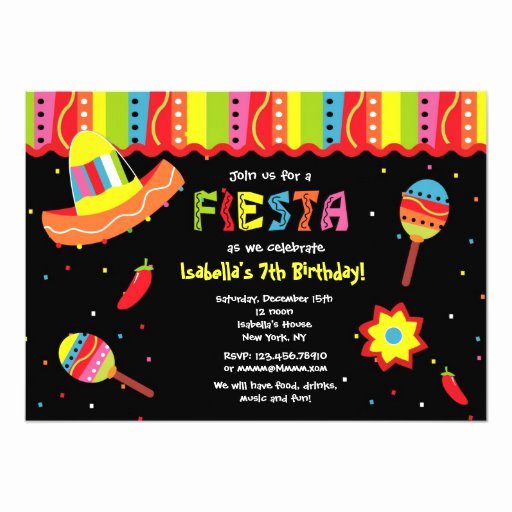 Fiesta Party Invitation Template Elegant Mexican Fiesta Birthday Party Invitations