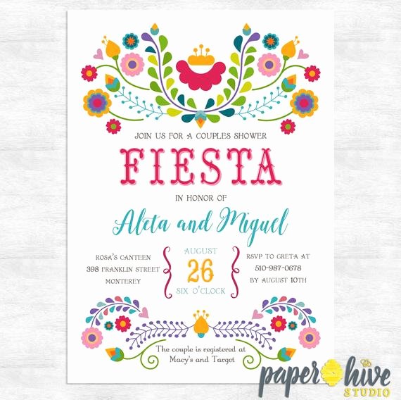 Fiesta Party Invitation Template Fresh Fiesta Invitation Fiesta Couples Shower Invitations Cinco