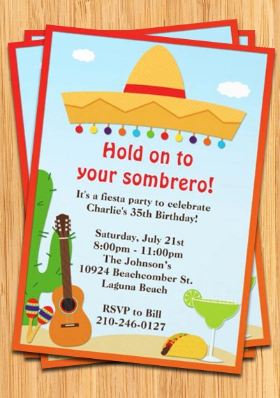 Fiesta Party Invitation Template Lovely Fiesta sombrero Party Invitation