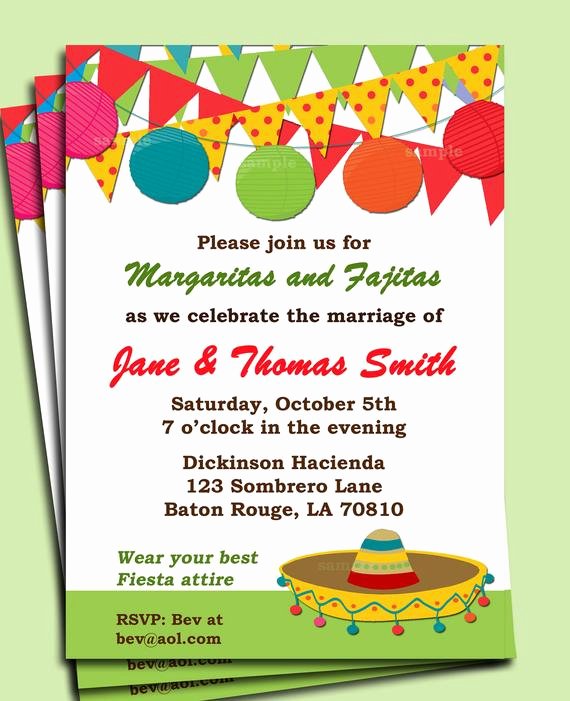 Fiesta Party Invitation Template Luxury Fiesta Party Invitation Printable or Printed with Free