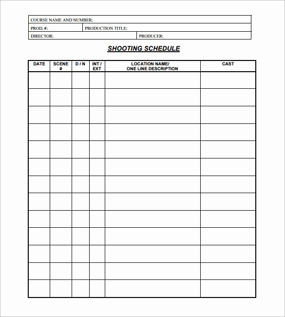 Film Production Schedule Template Best Of Production Templates