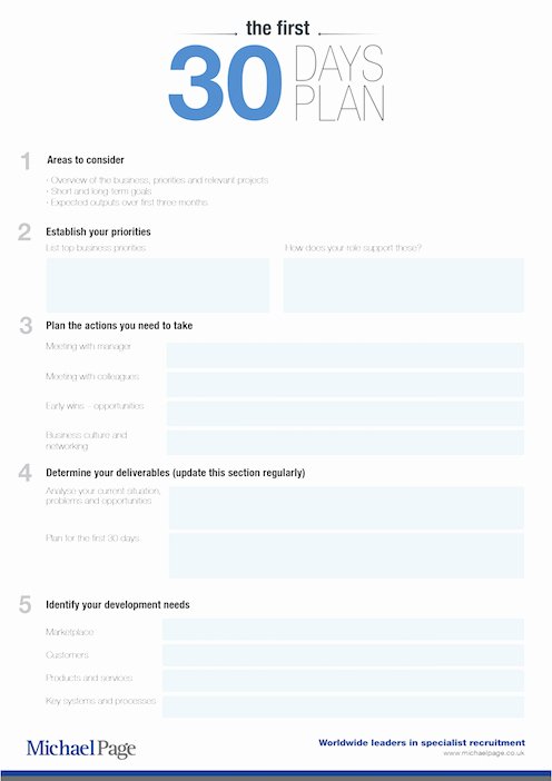 First 90 Days Plan Template Fresh the First 30 Days A Able Template and Guide
