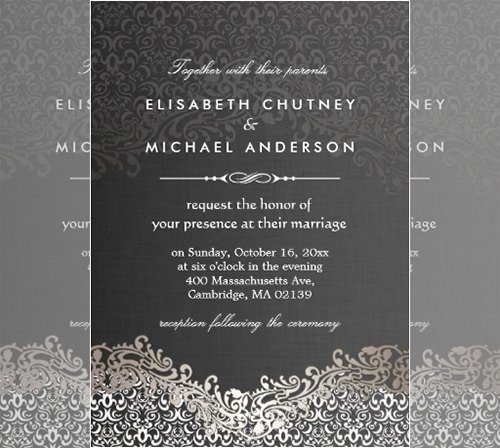 Formal event Invitation Template Awesome Download Free software Black and White Damask Website