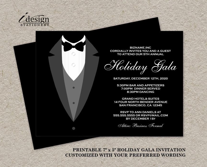 Formal event Invitation Template Awesome Holiday Gala Invitation