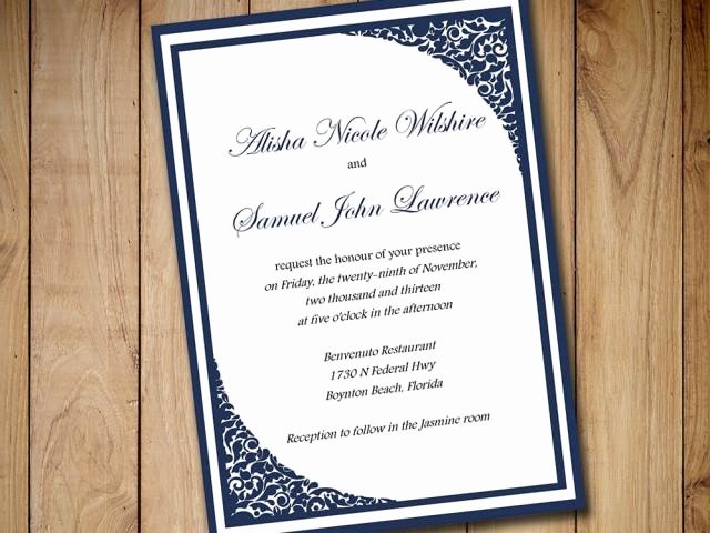 Formal Invitation Template Free New Printable Wedding Invitation Template Download Dark Navy