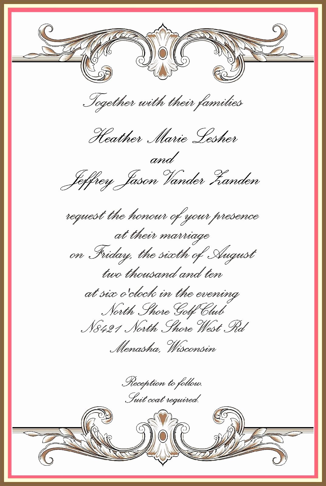 Formal Invite Template Free Inspirational formal Invitation Templates Free