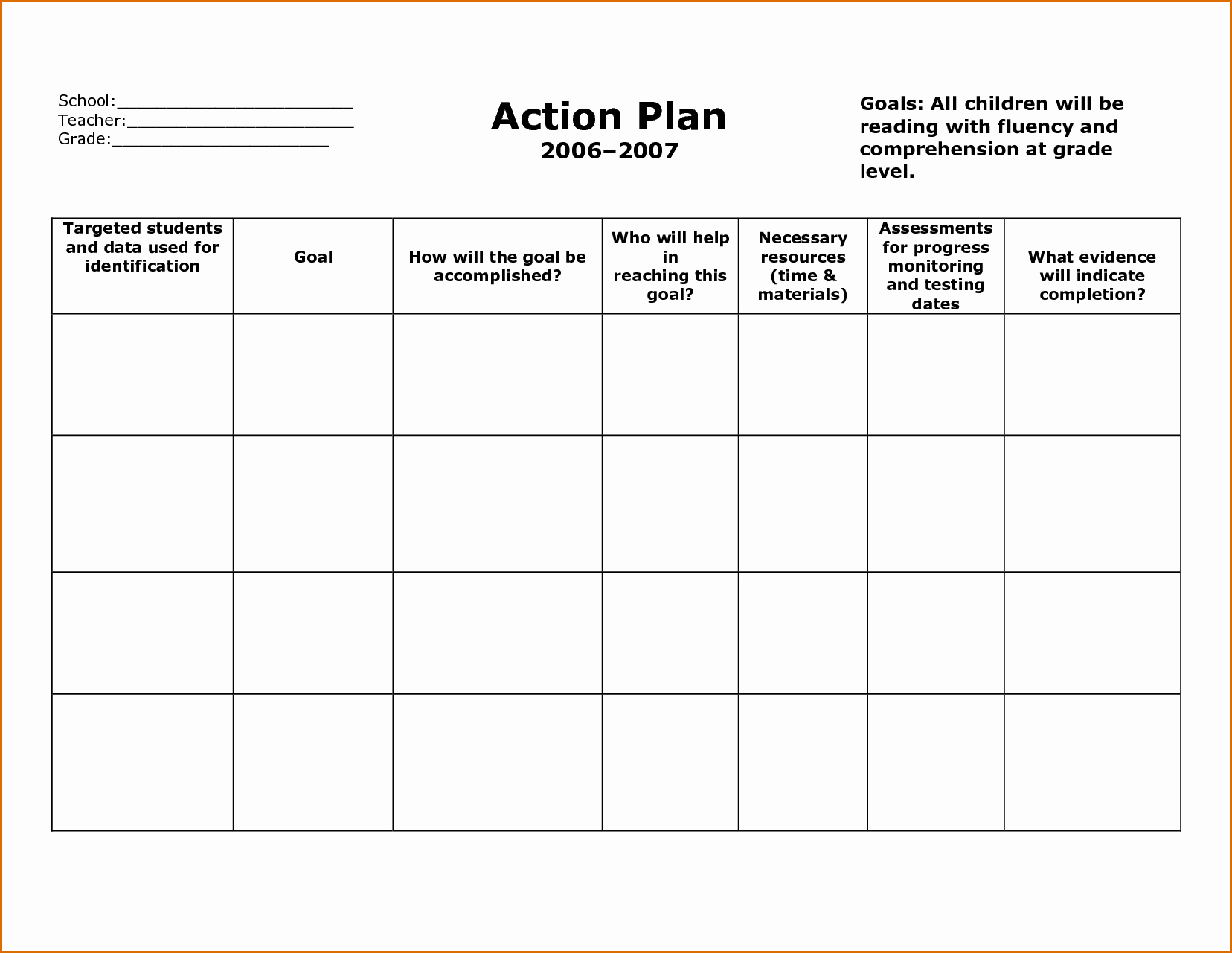 Free Action Plan Template New 8 Action Plan Template Free