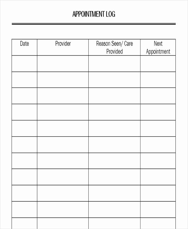 Free Appointment Schedule Template Awesome 56 Printable Log Sheet Templates