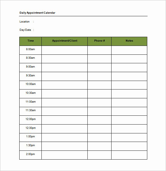 Free Appointment Schedule Template Lovely 24 Appointment Schedule Templates Doc Pdf