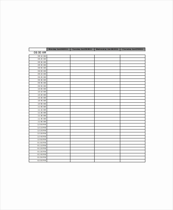 Free Appointment Schedule Template Lovely Appointment Calendar Template 5 Free Word Excel Pdf