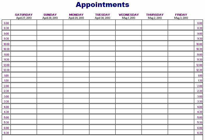 Free Appointment Schedule Template New Importance Of Appointment Schedule Small Business