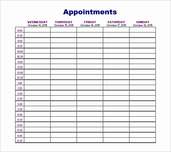 Free Appointment Schedule Template Unique 24 Appointment Schedule Templates Doc Pdf