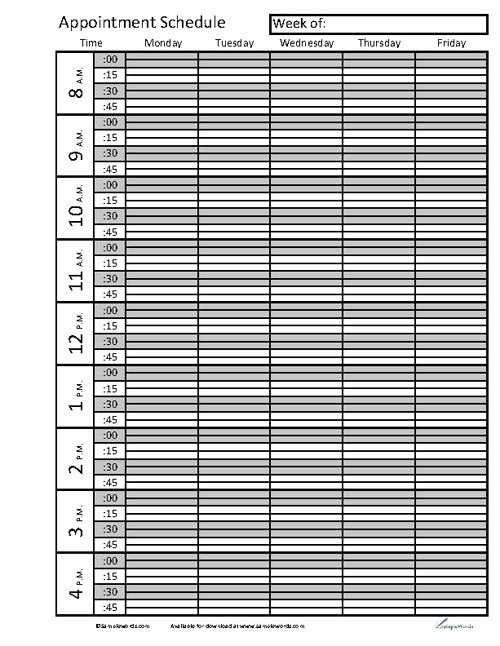 Free Appointment Schedule Template Unique Printable Appointment Book Template Pdf