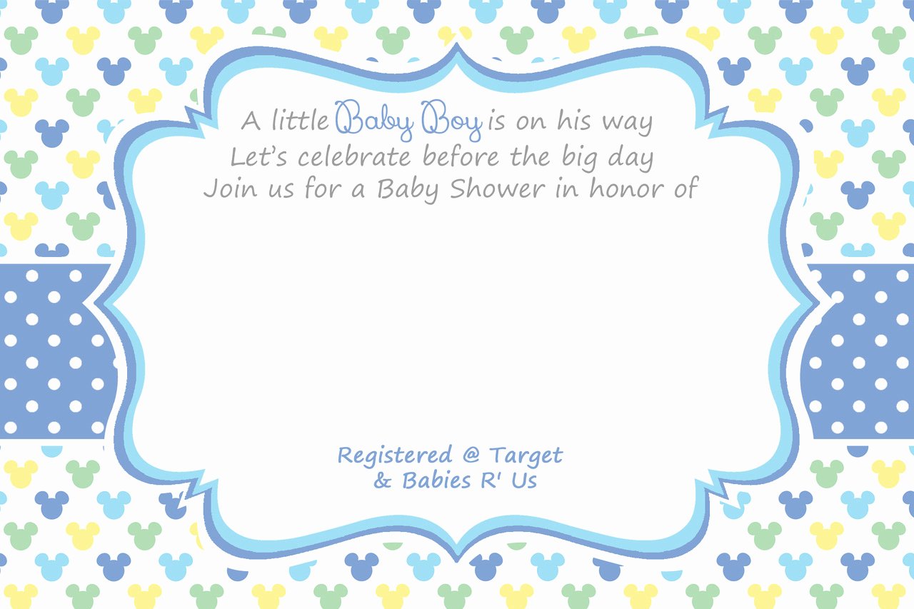 free printable mickey mouse baby shower invitation template for boy