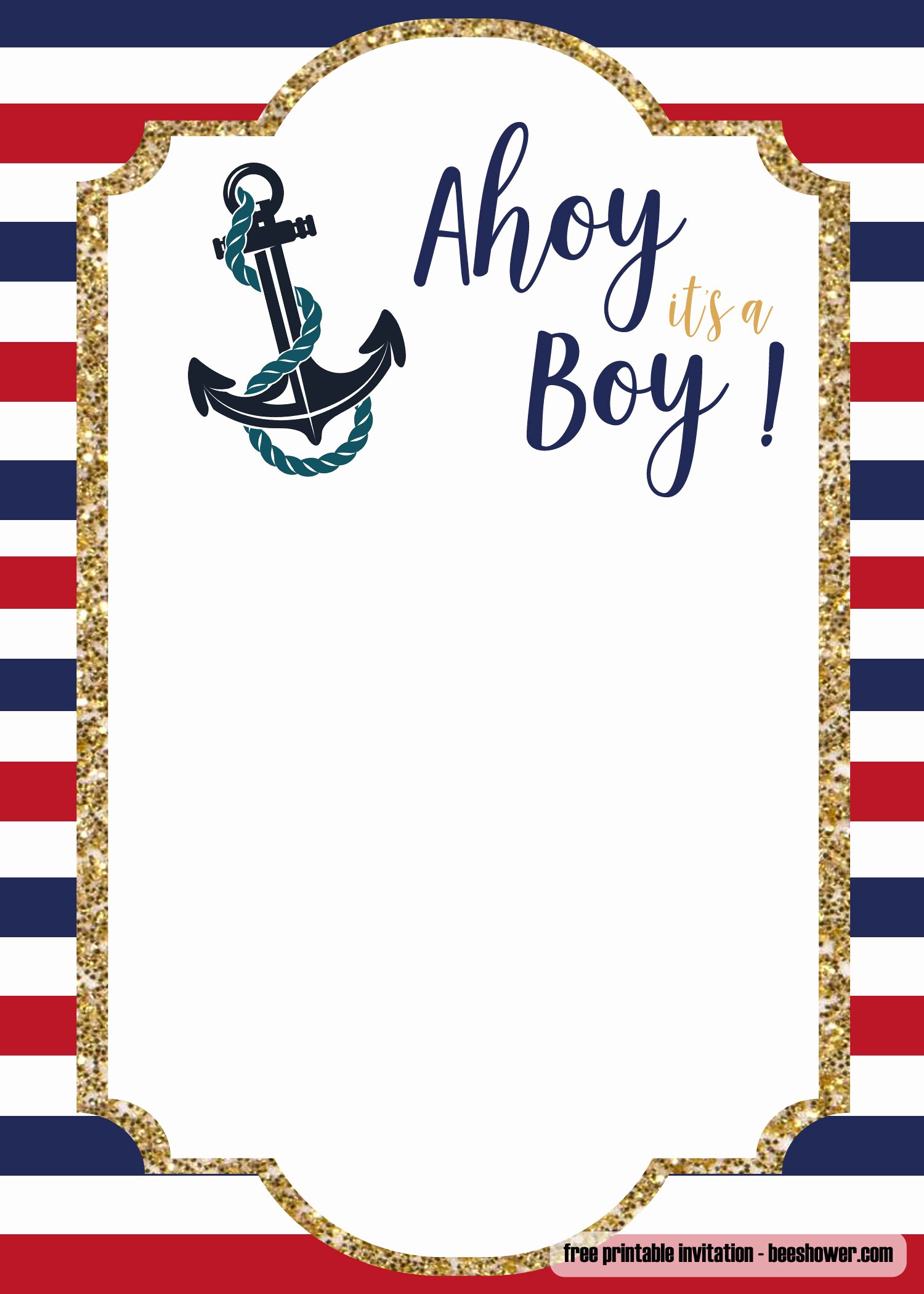 Free Baby Invitation Template Unique Free Nautical Baby Shower Invitations Templates