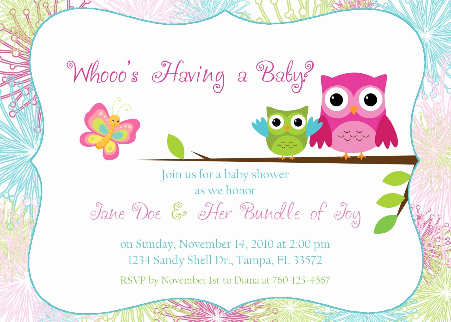 Free Baby Invitation Template Unique Owl Baby Shower Invitation by Designsbyoccasion On Etsy
