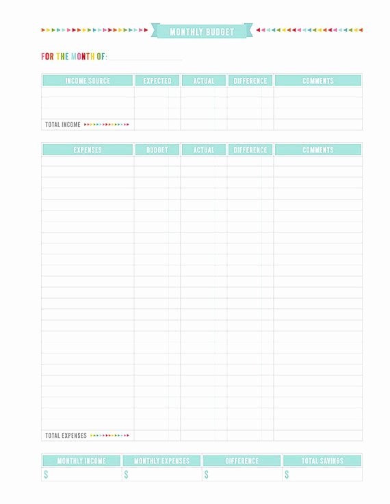 Free Budget Planner Template Fresh 20 Free Printable Monthly Bud Planners