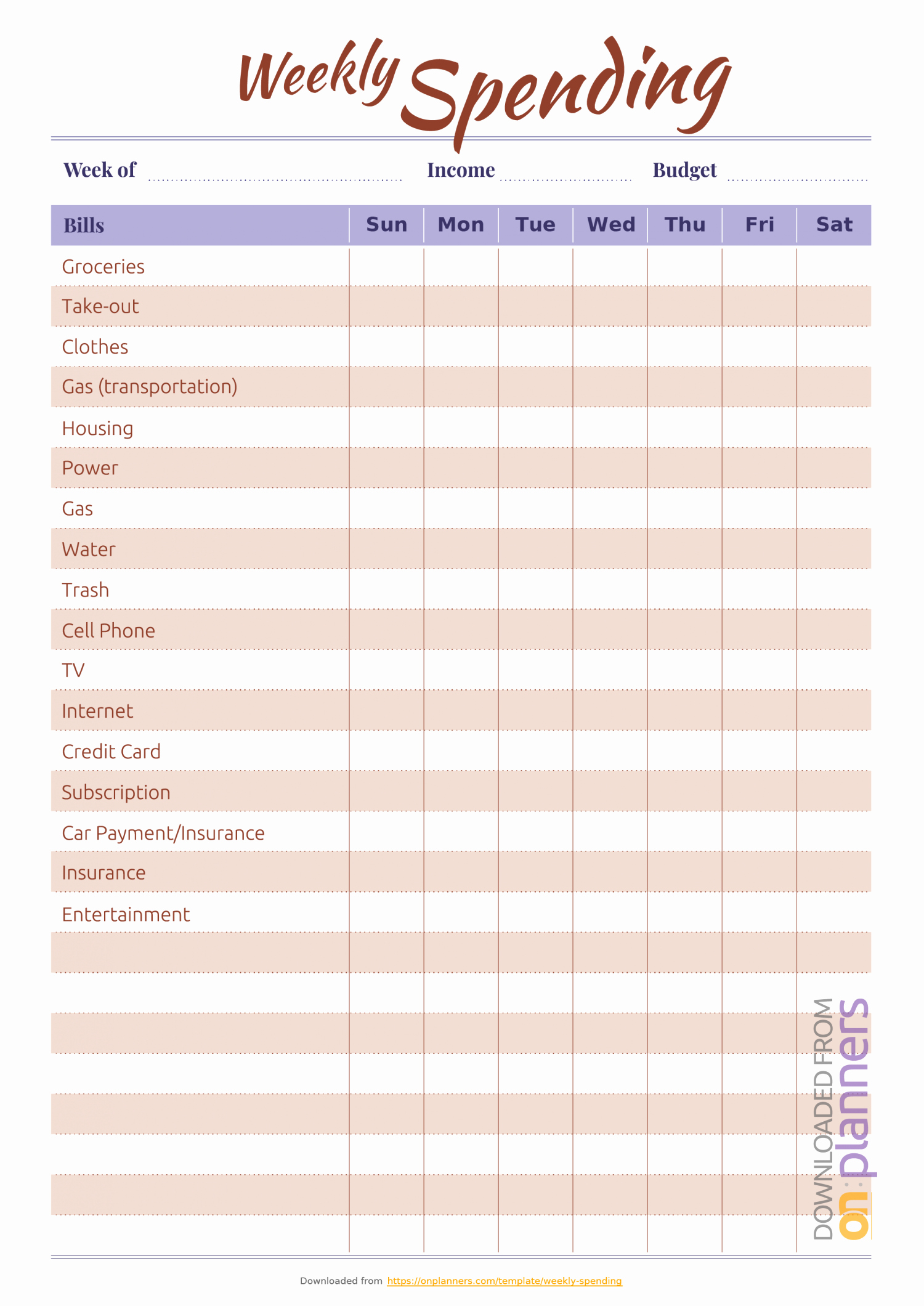 Free Budget Planner Template Inspirational Free Printable Bud Templates Download Pdf A4 A5