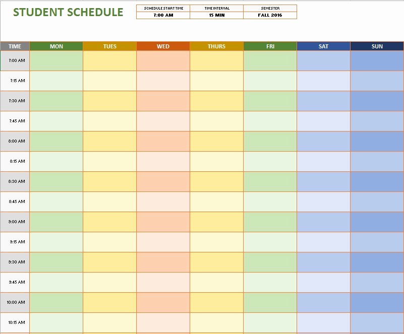 Free Class Schedule Template Elegant 11 Free Sample Class Schedule Templates Printable Samples