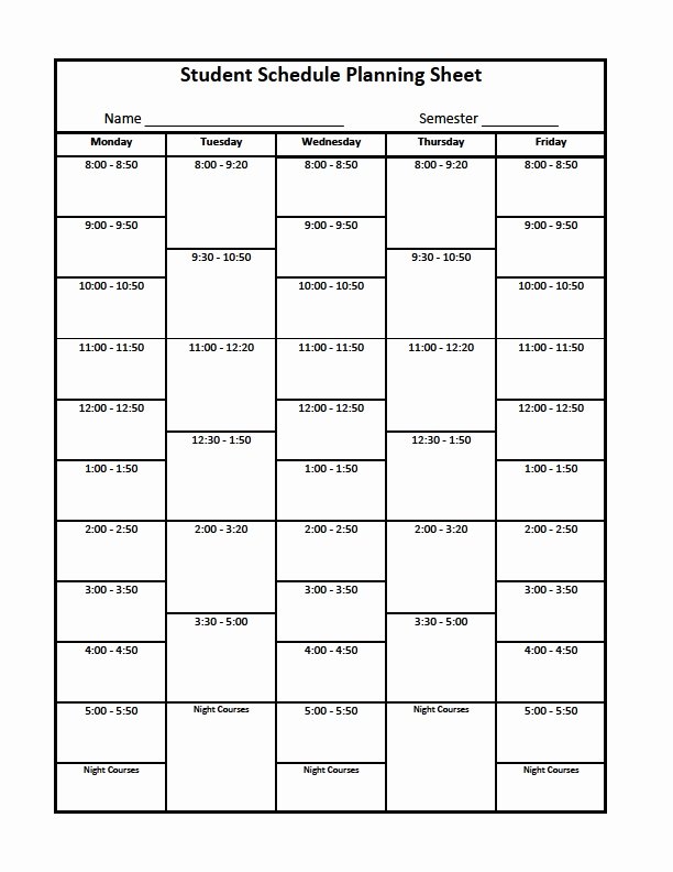 Free Class Schedule Template Unique College organizer Planner – Free Printable Links