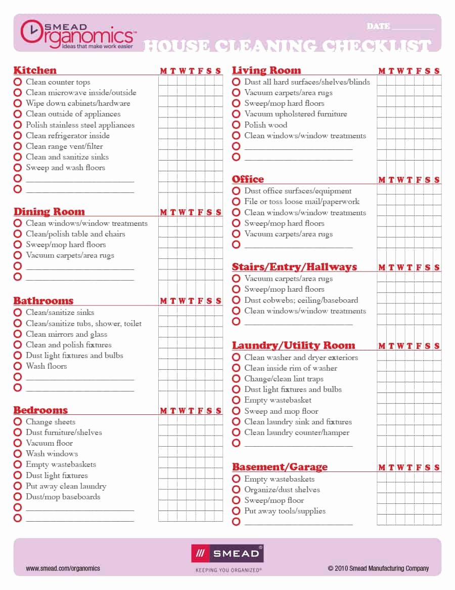 Free Cleaning Schedule Template Awesome 40 Printable House Cleaning Checklist Templates Template Lab