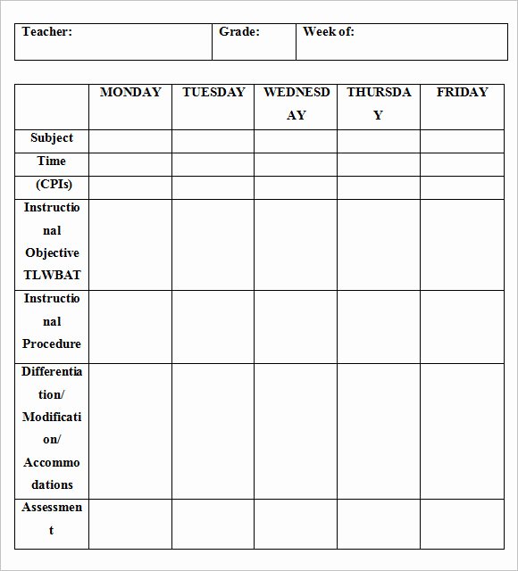 Free Daily Lesson Plan Template Fresh Free 8 Weekly Lesson Plan Samples In Google Docs