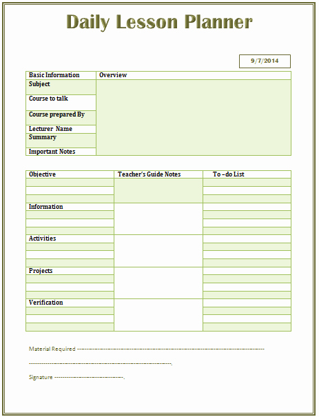 Free Daily Lesson Plan Template Inspirational Daily Lesson Plan Template Microsoft Word Templates