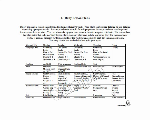 Free Daily Lesson Plan Template Unique Daily Lesson Plan Template 10 Free Word Excel Pdf