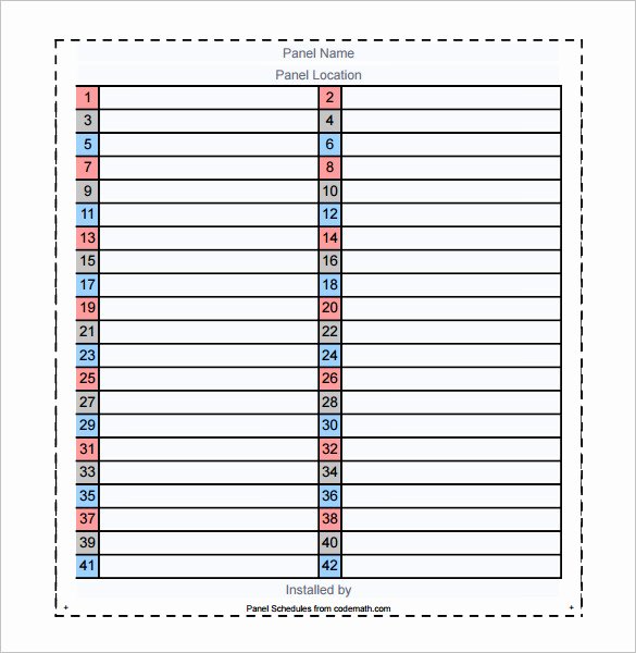 Free Electrical Panel Schedule Template Awesome 19 Panel Schedule Templates Doc Pdf
