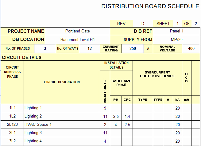 Free Electrical Panel Schedule Template Awesome the Building Coder Uk Electrical Schedule Sample