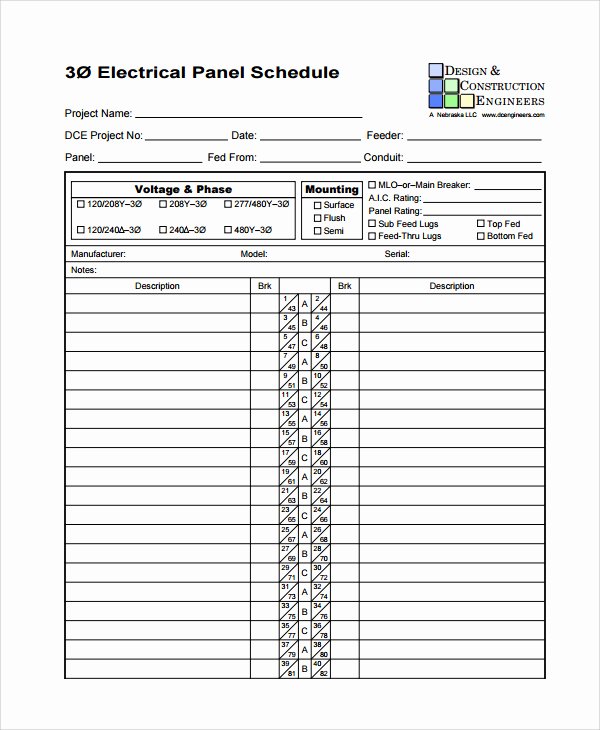 Free Electrical Panel Schedule Template Best Of Download Electrical Circuit Breaker Panel Label Template