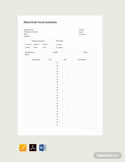 Free Electrical Panel Schedule Template Lovely Circuit Breaker Panel Schedule Template to Pin On