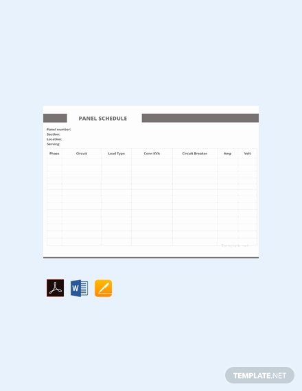 Free Electrical Panel Schedule Template Luxury Free Electrical Panel Schedule Template Download 173