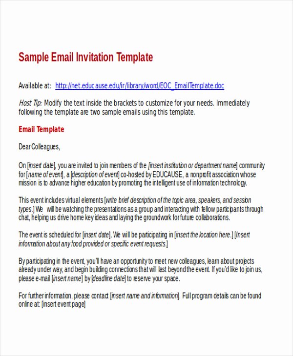 Free Email Invitation Template Awesome 9 Business E Mail Invitation Templates Word Pdf Psd