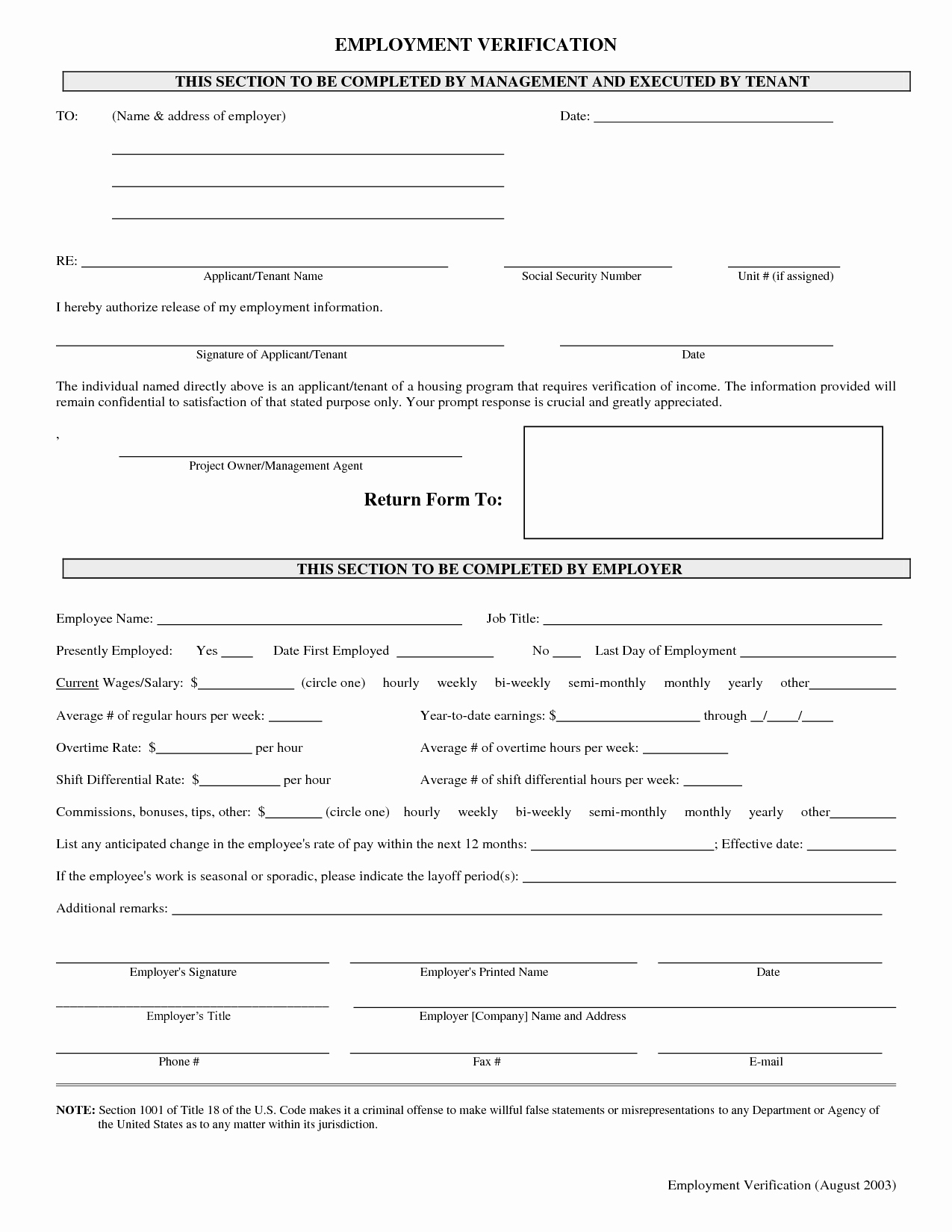 Free Employee Verification form Template Awesome Verification Of Employment form