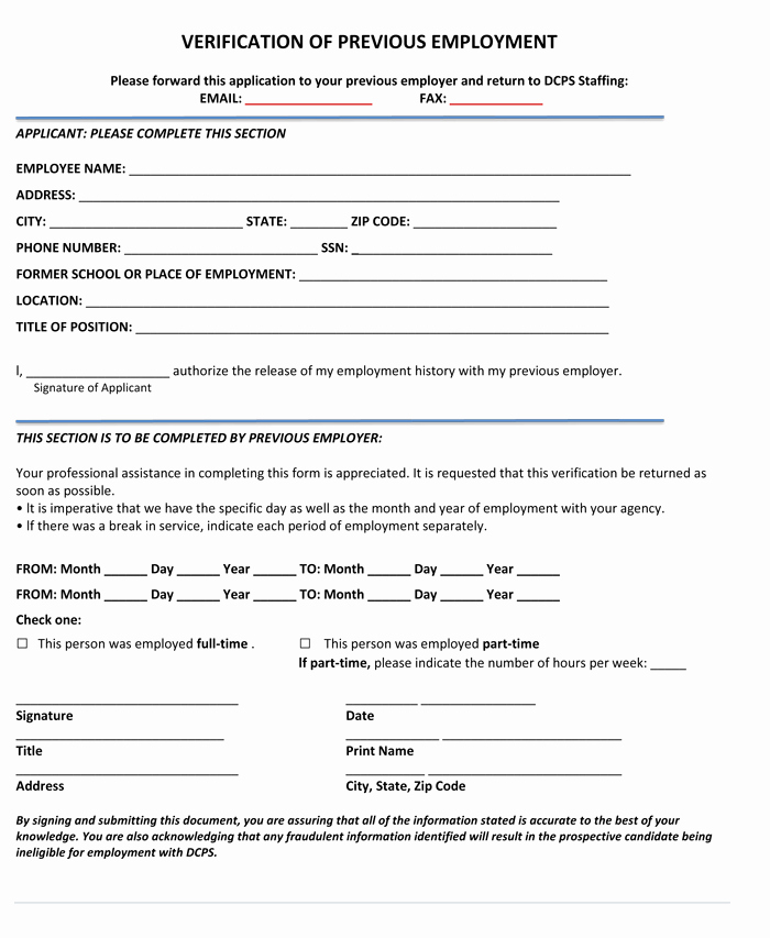 Free Employee Verification form Template Beautiful 5 Employment Verification form Templates to Hire Best Employee