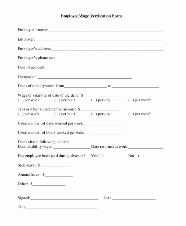 Free Employee Verification form Template Best Of Free 9 Sample Wage Verification forms