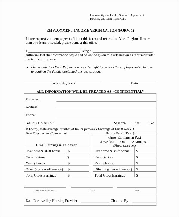 Free Employee Verification form Template Elegant Sample Employment Verification form 8 Examples In Word Pdf